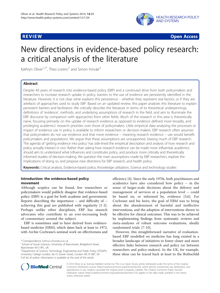 policy analysis literature review