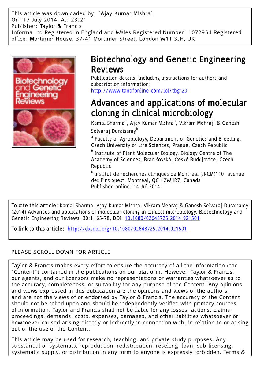 molecular cloning research paper