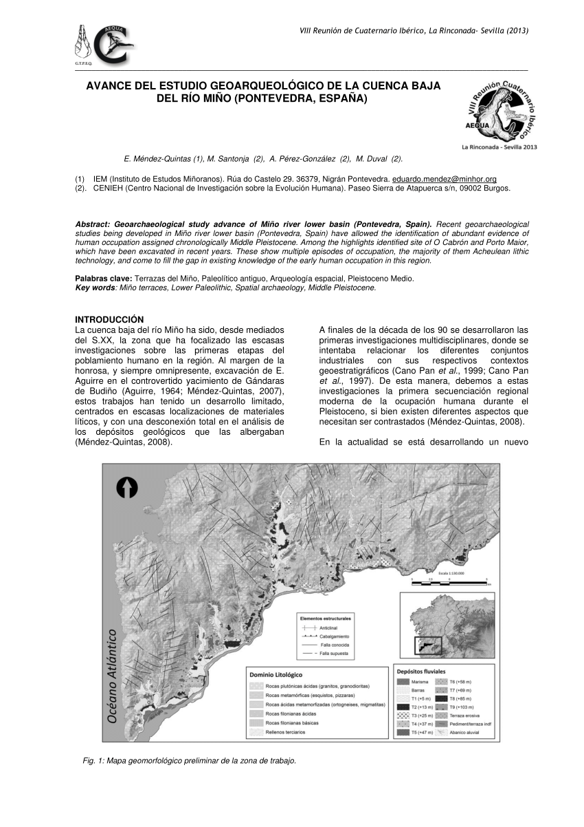 Pdf Avance Del Estudio Geoarqueologico De La Cuenca Baja