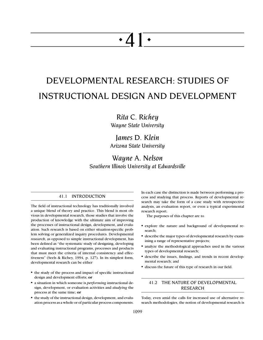 developmental research example thesis