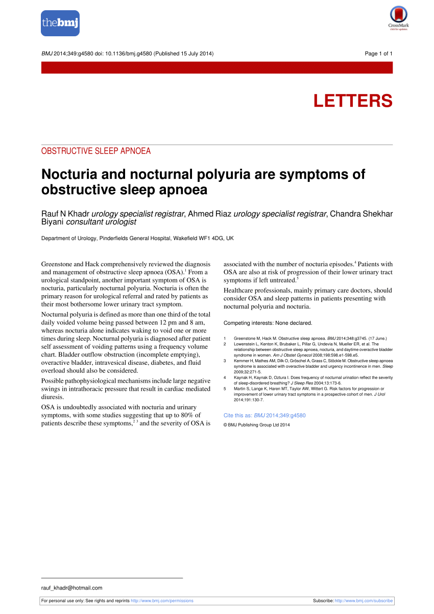 nocturnal polyuria symptoms