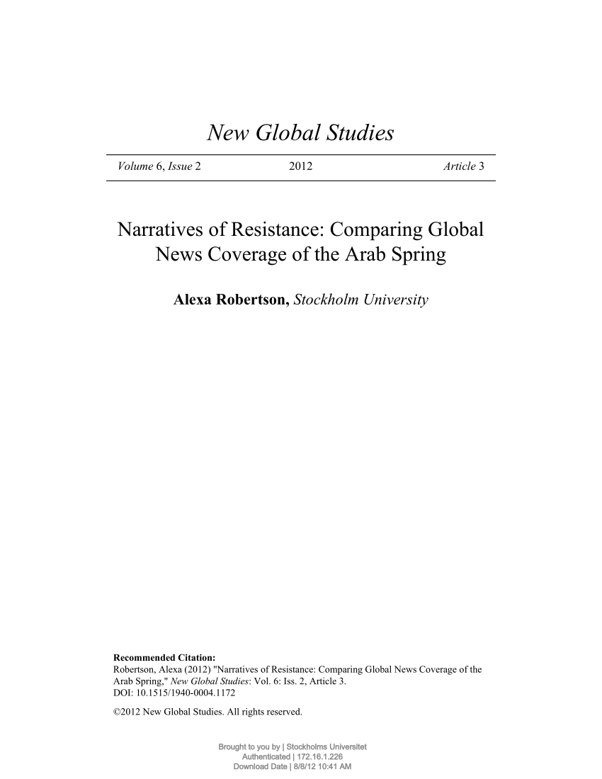 Pdf New Global Studies