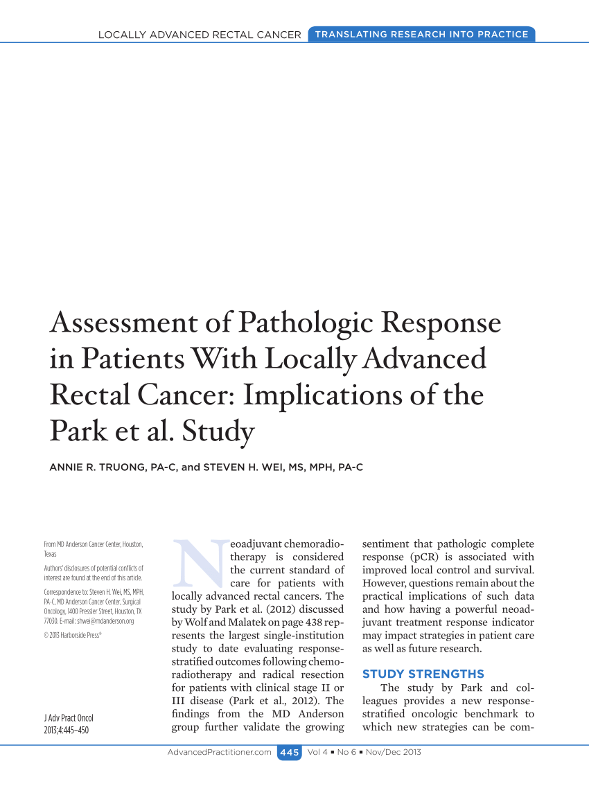 complete pathological response rectal cancer