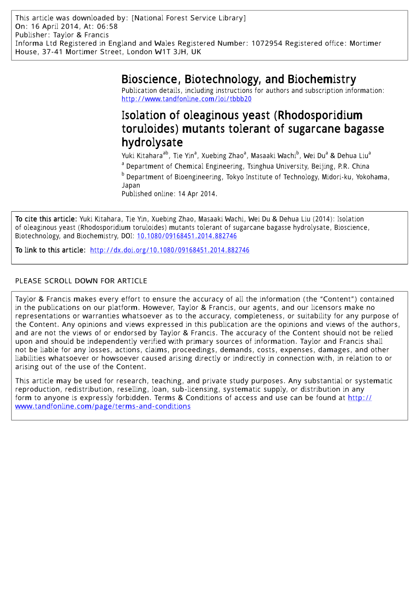 PDF) Isolation of oleaginous yeast (Rhodosporidium toruloides 