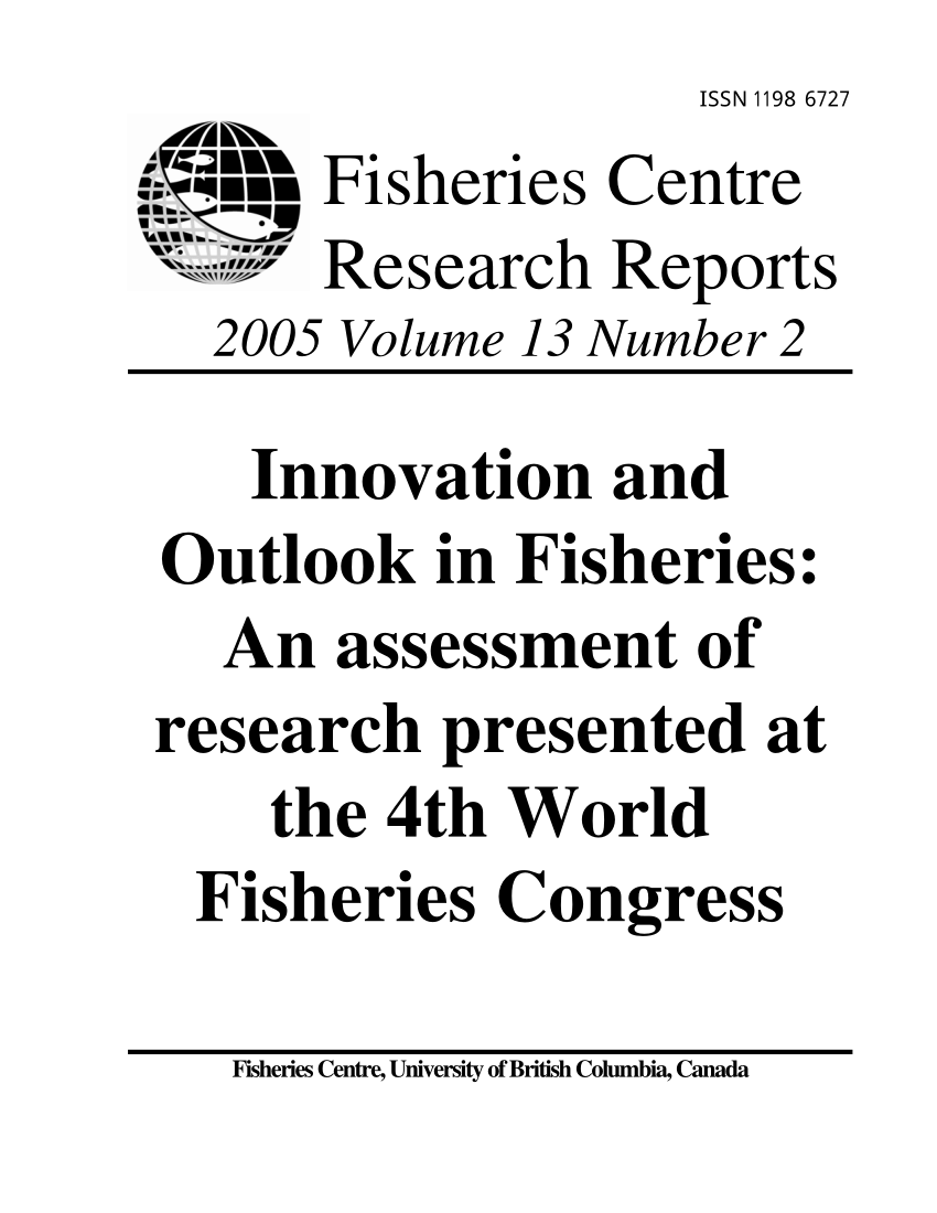 PDF) RECONCILING FISHERIES WITH CONSERVATION: Overview of papers presented  at the 4th World Fisheries Congress