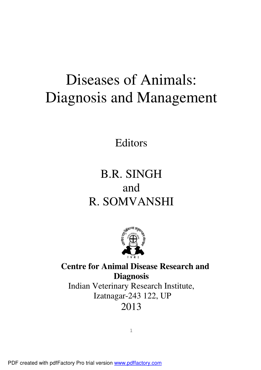 PDF) Diseases of Animals: Diagnosis and Management