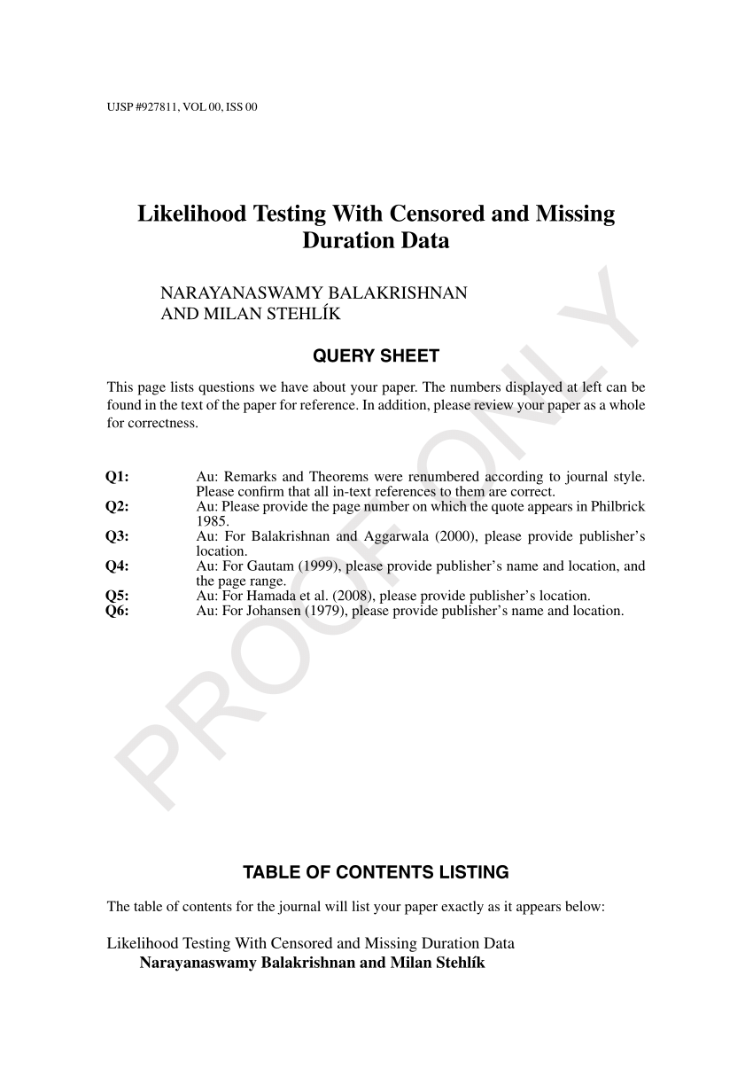 Pdf Likelihood Testing With Censored And Missing Duration Data