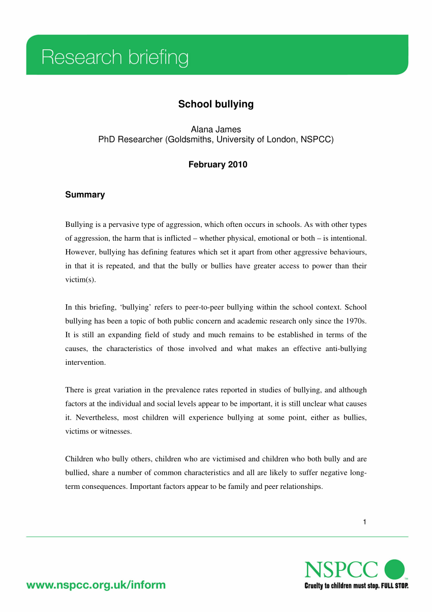 research paper on school bullying