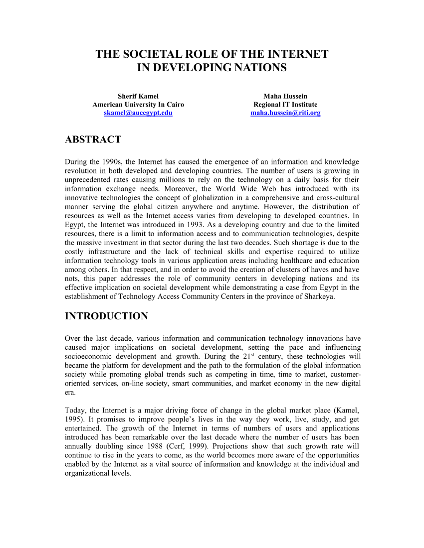 pdf-the-societal-role-of-the-internet-in-developing-nations