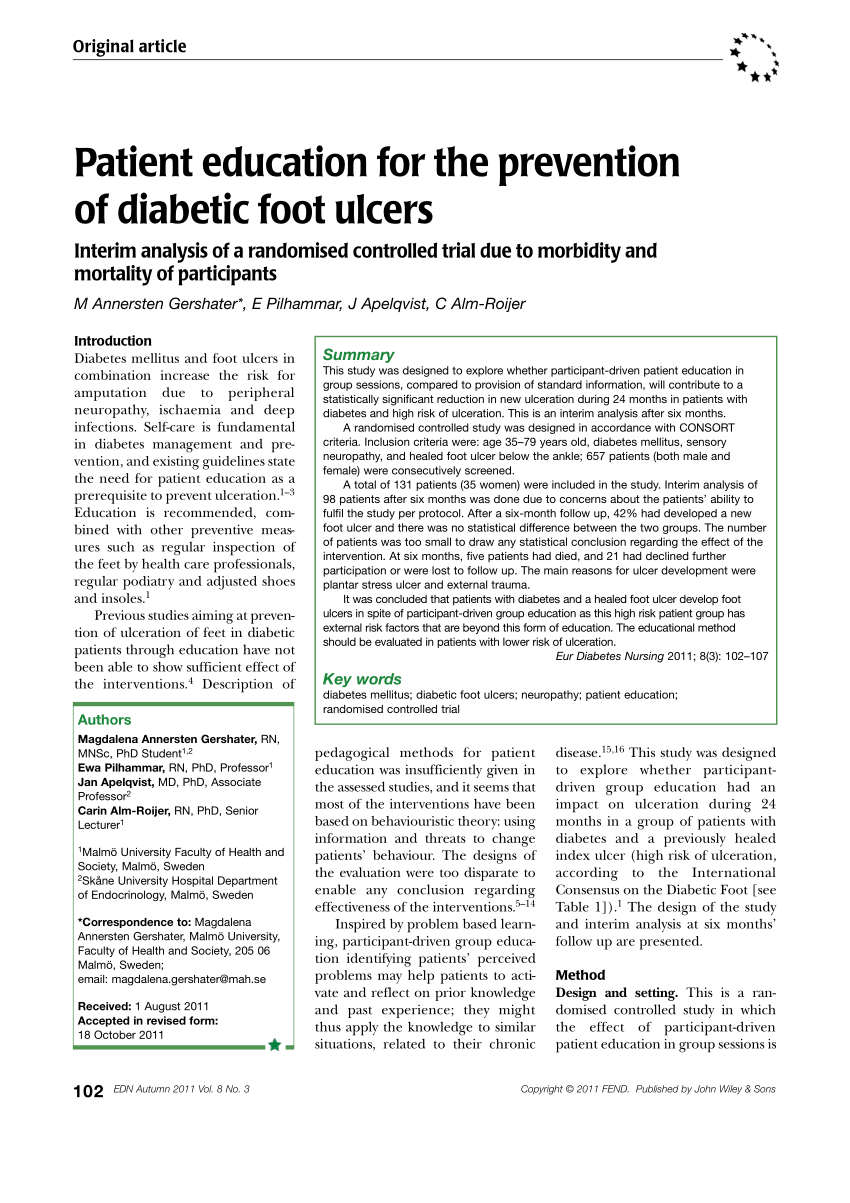 diabetic foot care research pdf