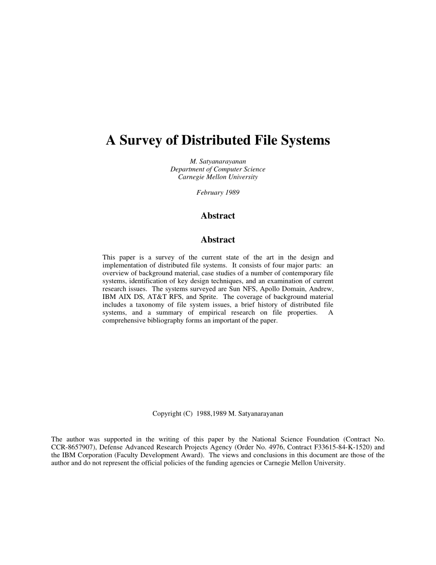 distributed file system research papers