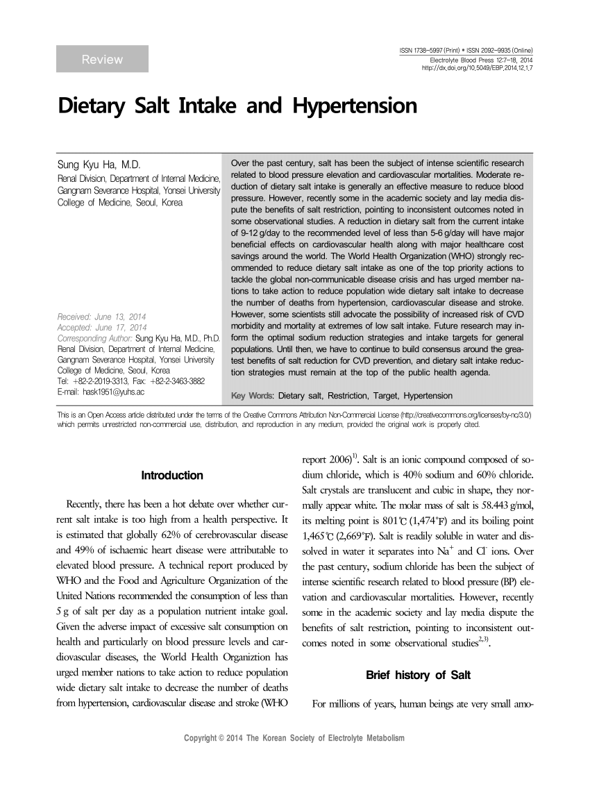 dietary management of hypertension pdf)