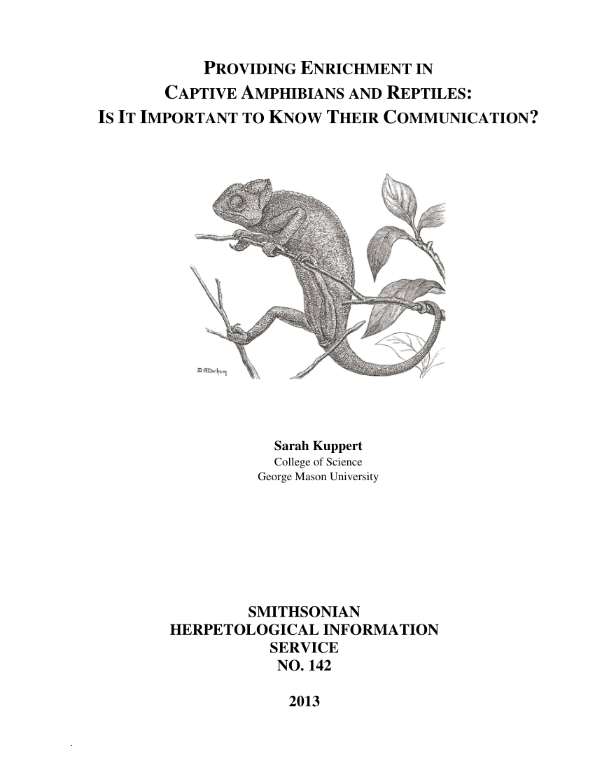 PDF) PROVIDING ENRICHMENT IN CAPTIVE AMPHIBIANS AND REPTILES IS IT IMPORTANT TO KNOW THEIR COMMUNICATION? picture