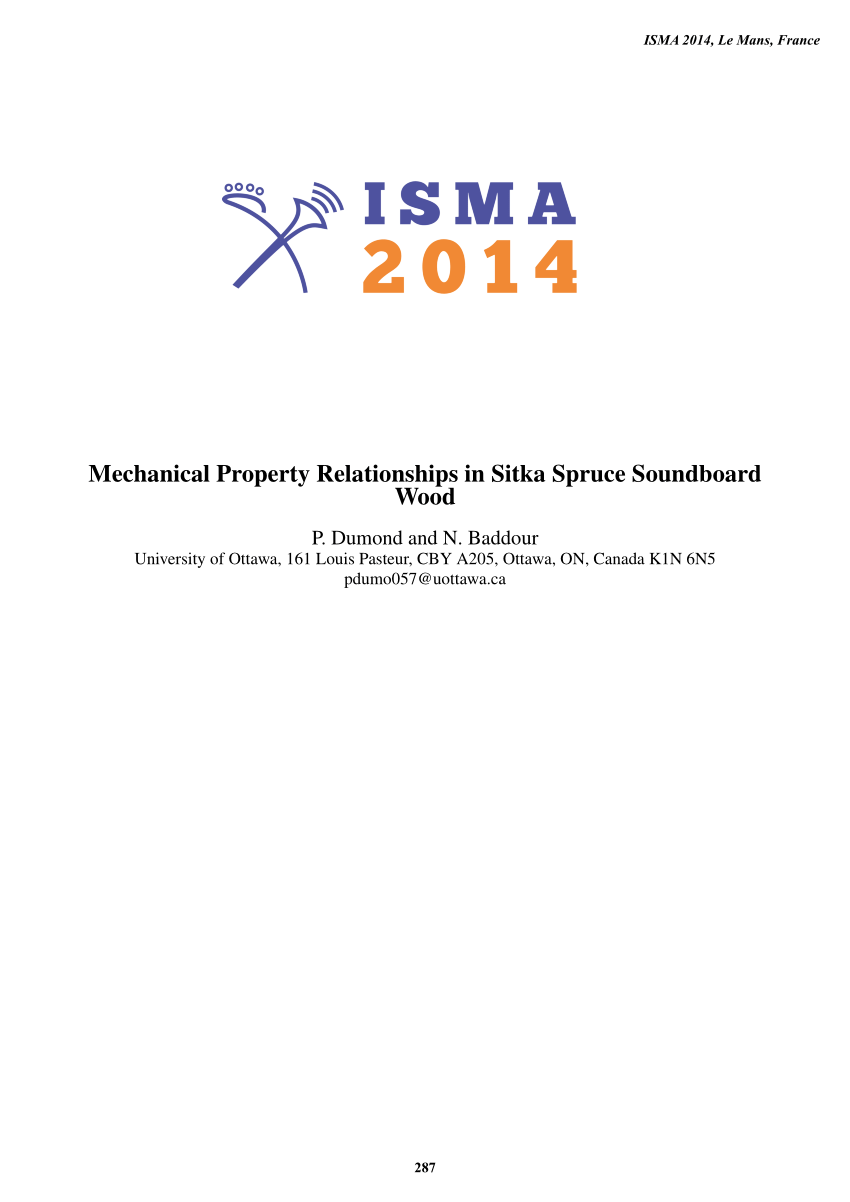 PDF) Mechanical Property Relationships in Sitka Spruce Soundboard Wood