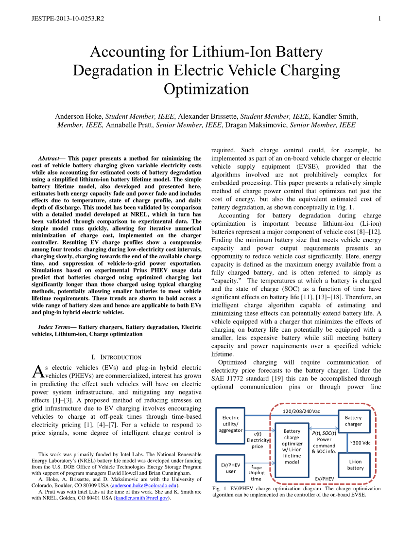 (PDF) Accounting for LithiumIon Battery Degradation in Electric