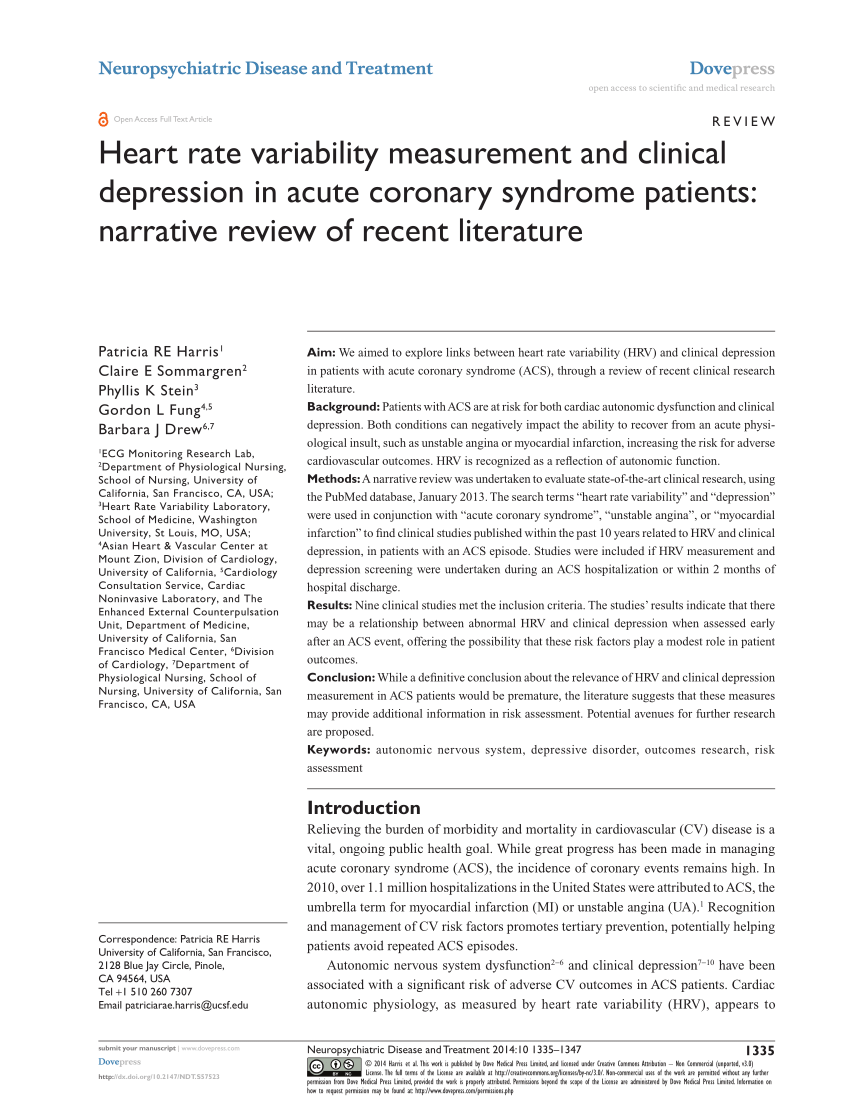 literature review heart rate variability