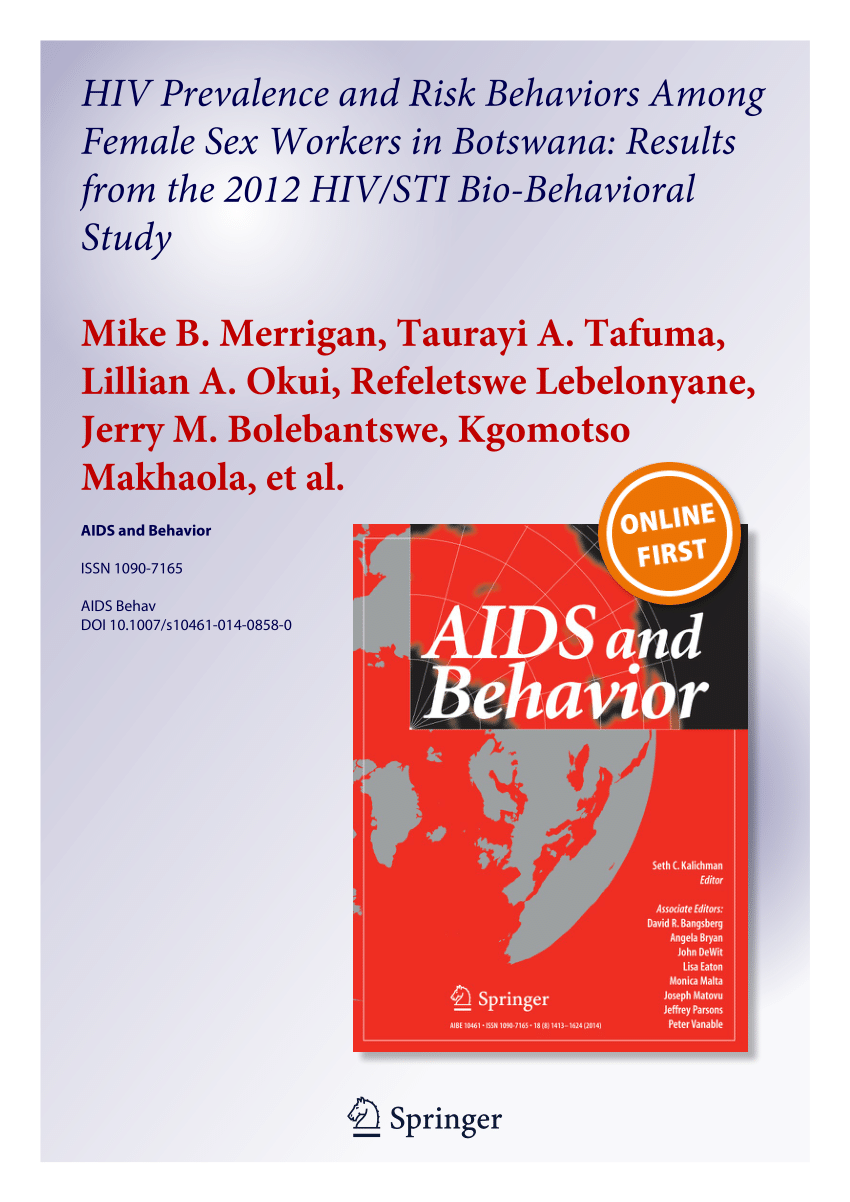 Pdf Hiv Prevalence And Risk Behaviors Among Female Sex Workers In 1544