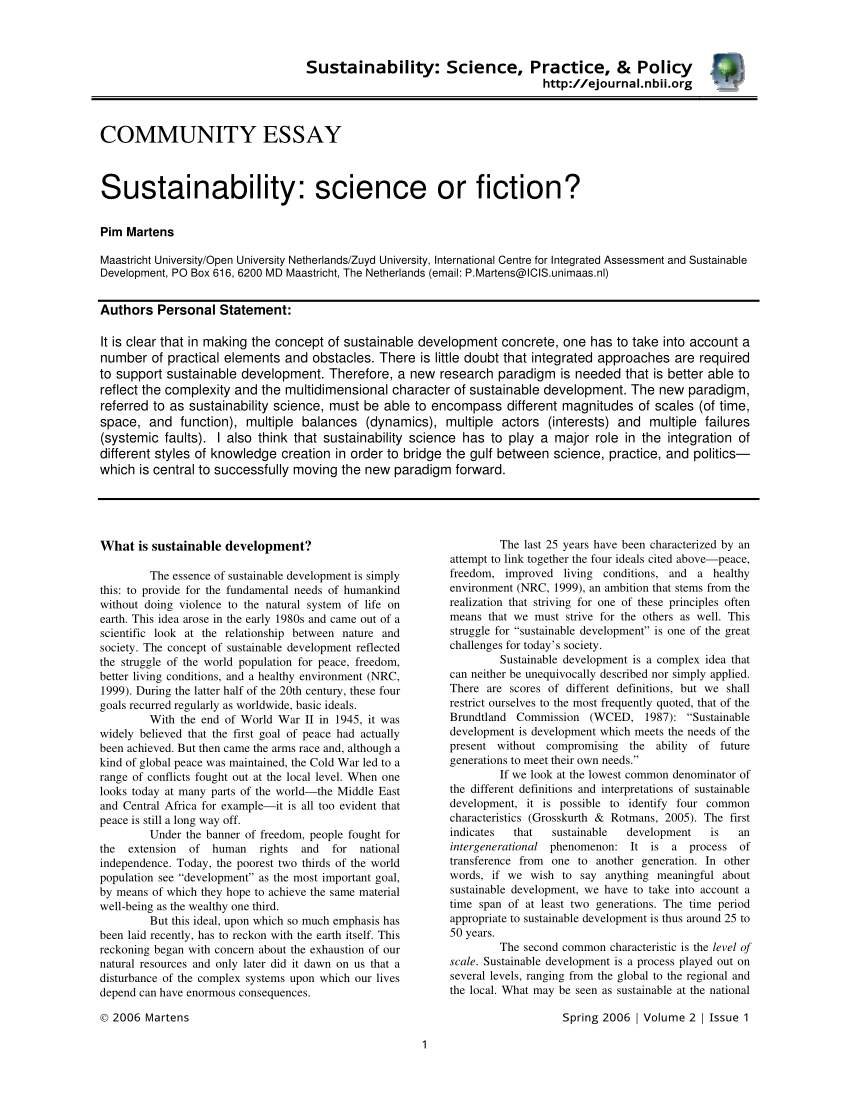 Sustainability essay