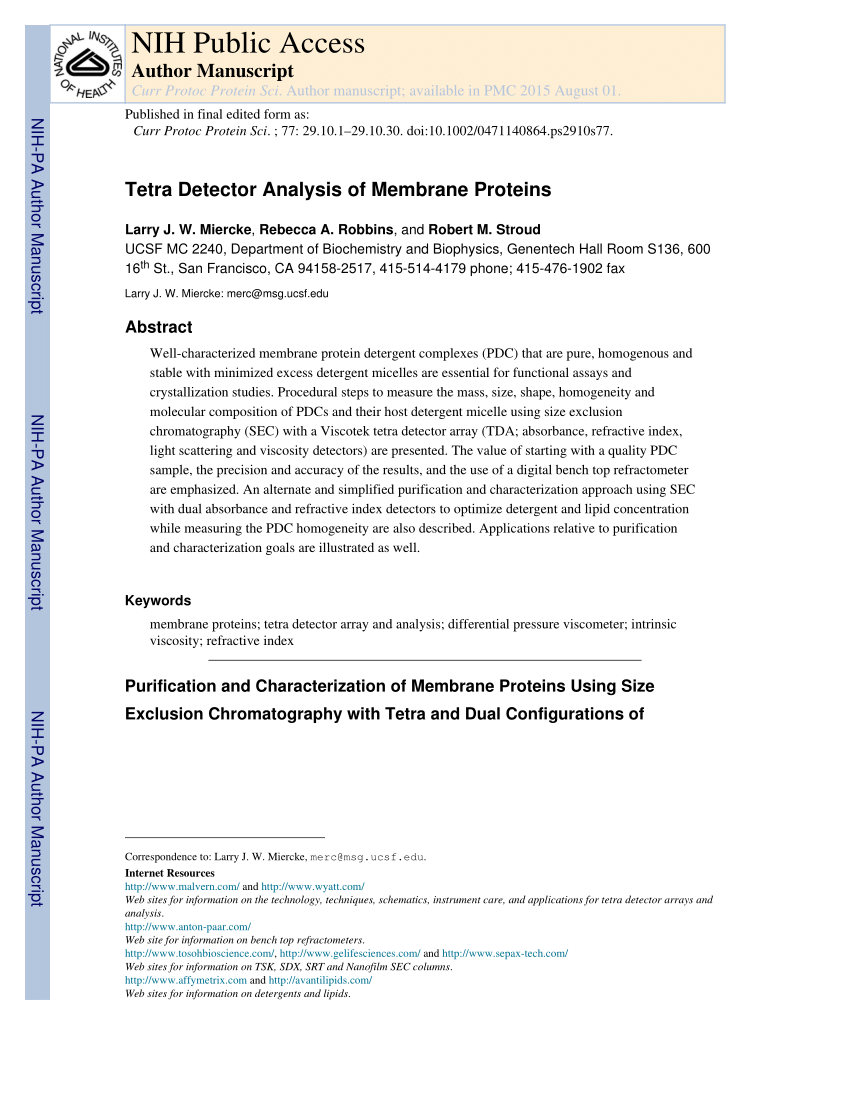 Gel Permeation Chromatography, Tetra Detection