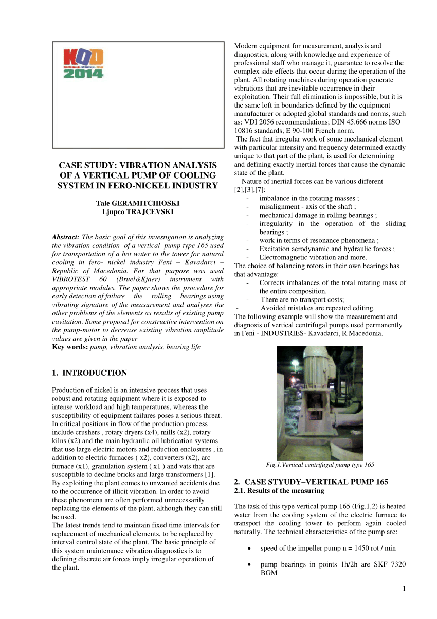case study of vibration analysis pdf