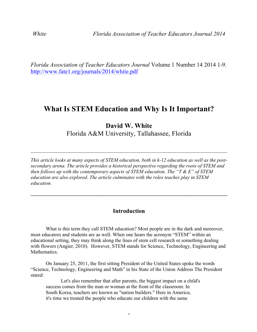 essay on importance of stem education