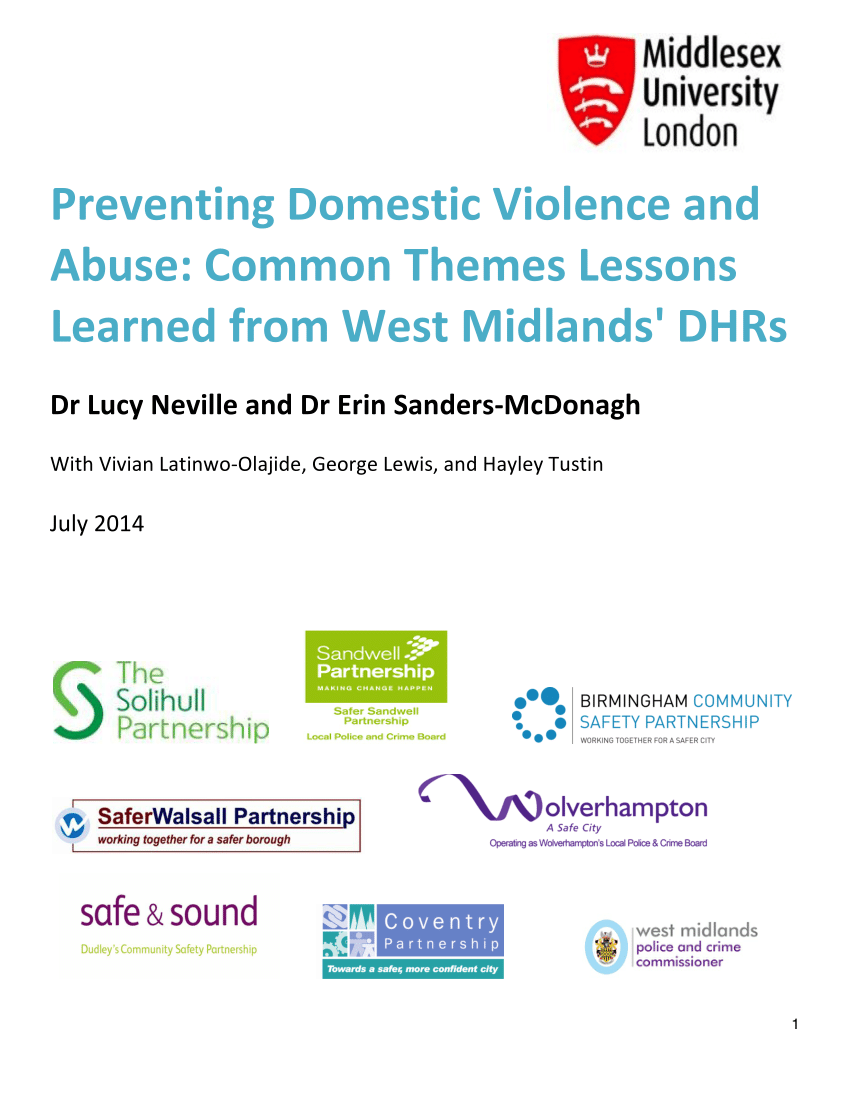 Pdf Preventing Domestic Violence And Abuse Common Themes Lessons Learned From West Midlands Dhrs