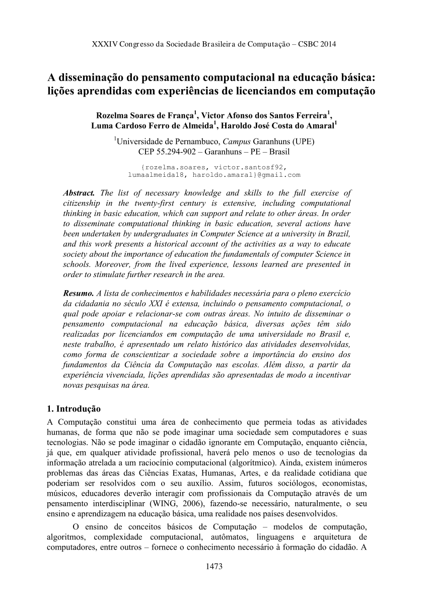 PDF) Computino: um jogo destinado à aprendizagem de Números Binários para  estudantes da educação básica