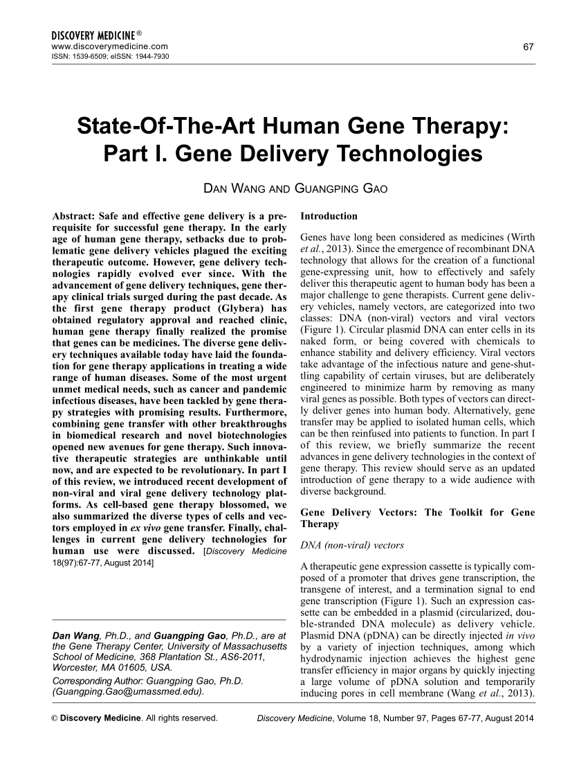 human gene therapy research papers