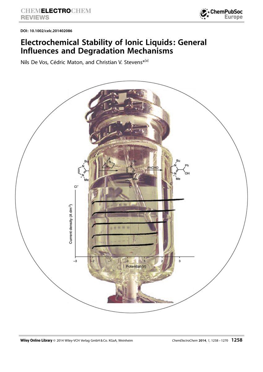 Pdf Electrochemical Stability Of Ionic Liquids General Influences And Degradation Mechanisms