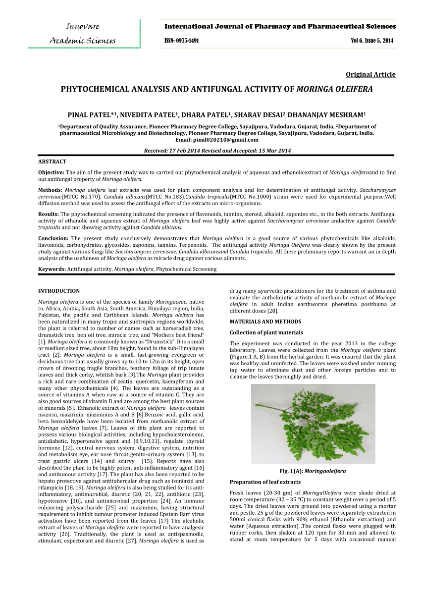anthelmintic activity of moringa oleifera