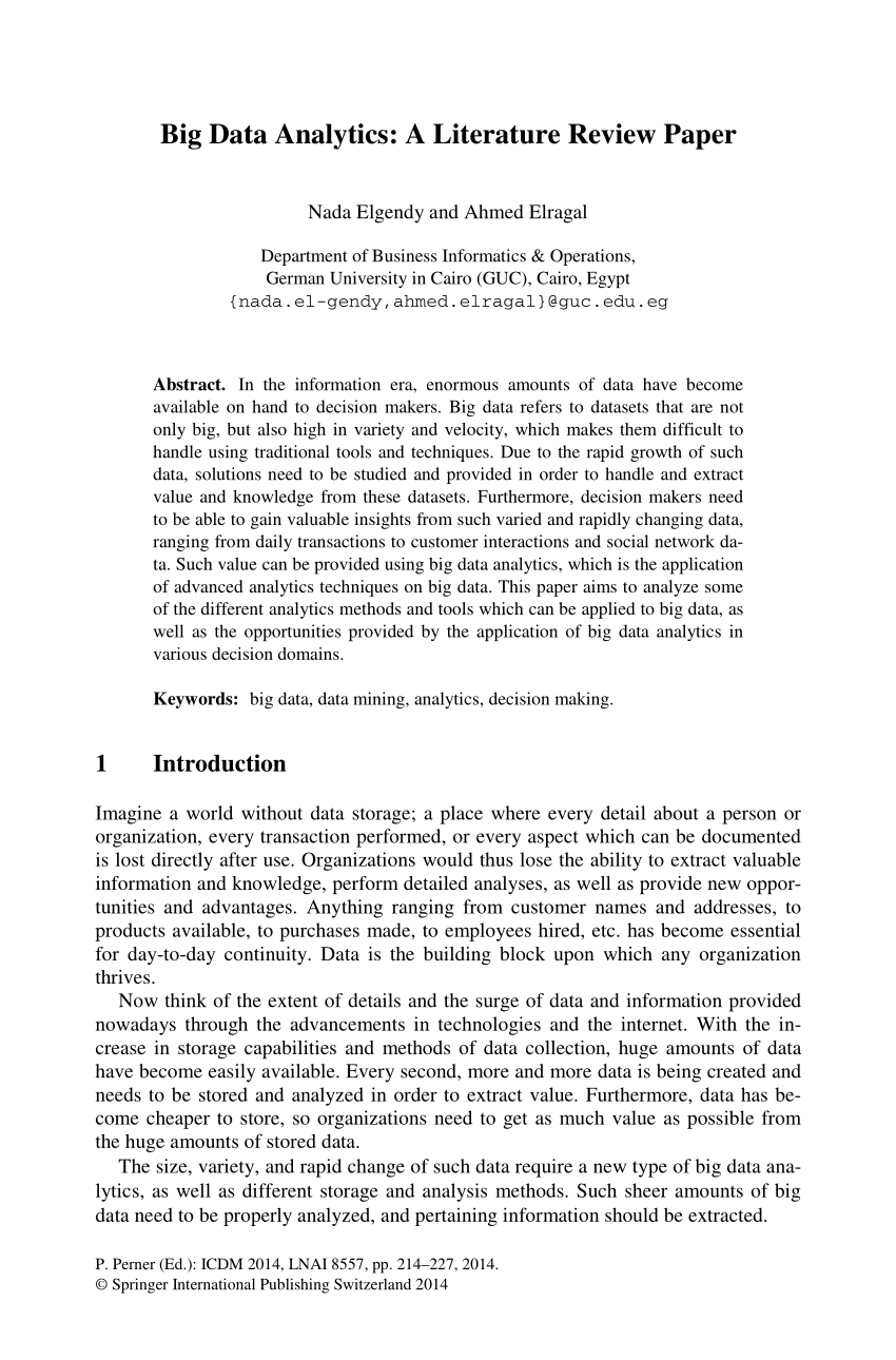 research paper on big data analytics