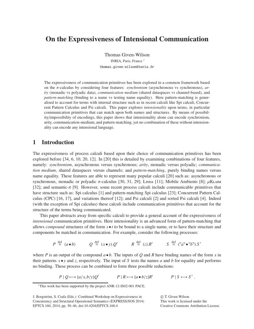 Pdf On The Expressiveness Of Intensional Communication