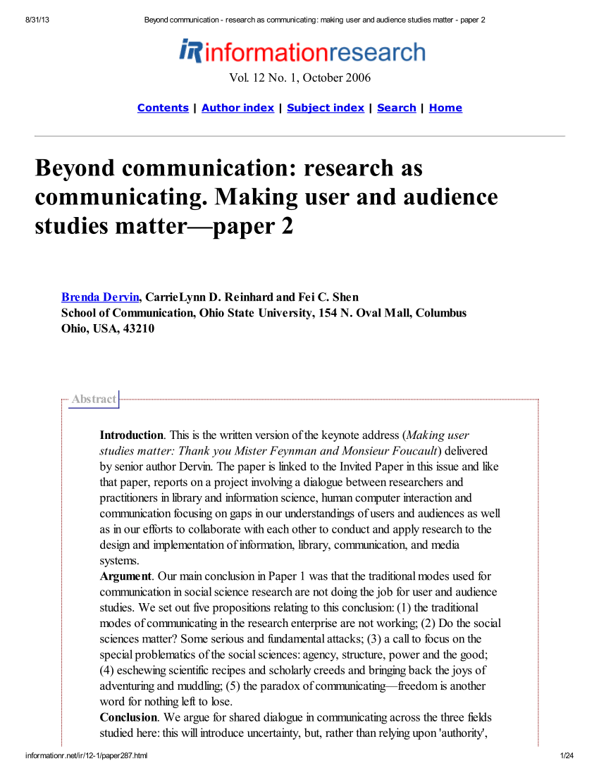 research studies about communication