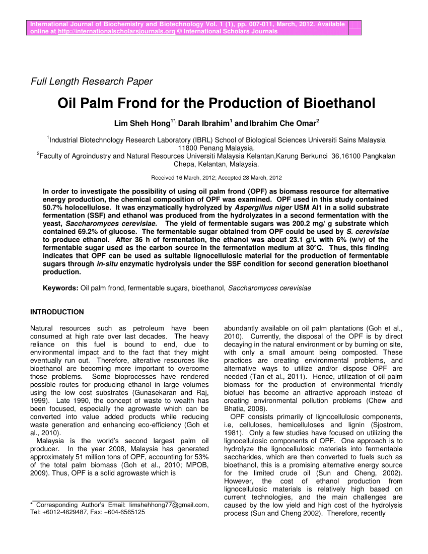 bioethanol research paper