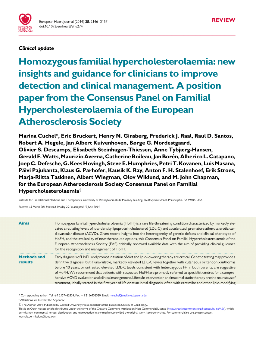 Pdf Homozygous Familial Hypercholesterolaemia New Insights And Guidance For Clinicians To 7217