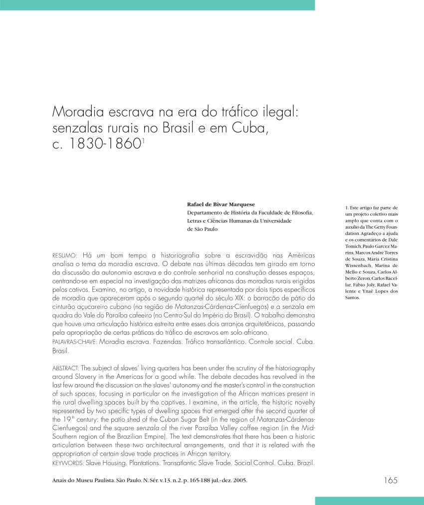 PDF) VISUALIDADE E ADMINISTRAÇÃO DO TRABALHO ESCRAVO NAS FAZENDAS DE CAFÉ E  ENGENHOS DE AÇÚCAR DE BRASIL E CUBA, C.1840-1880