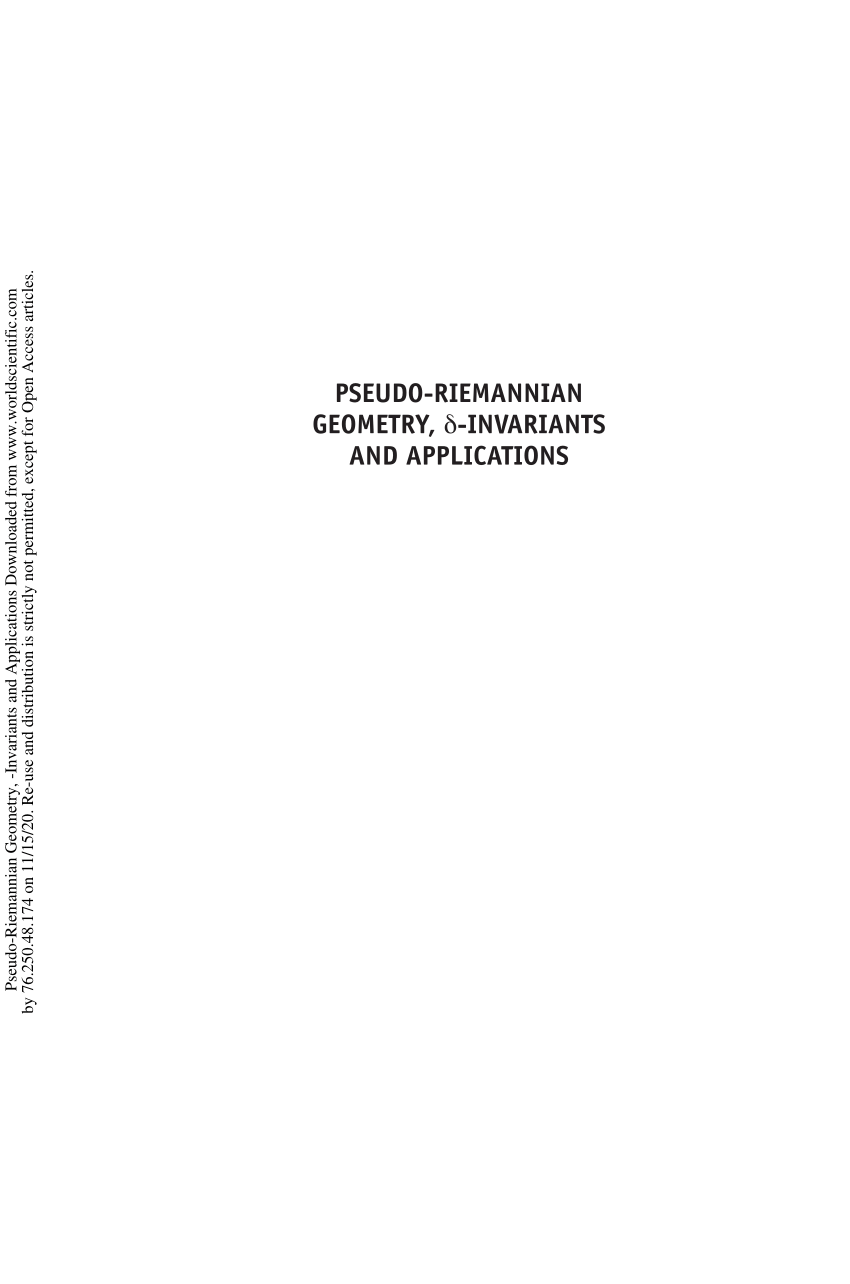 PDF) Pseudo-Riemannian Geometry, [delta]-invariants and Applications