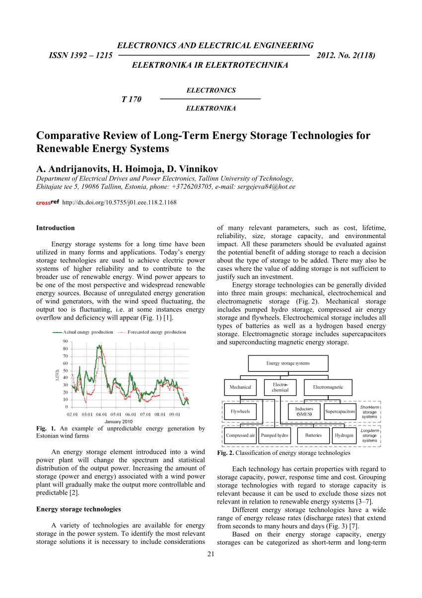 (PDF) Comparative Review of Long-Term Energy Storage Technologies for
