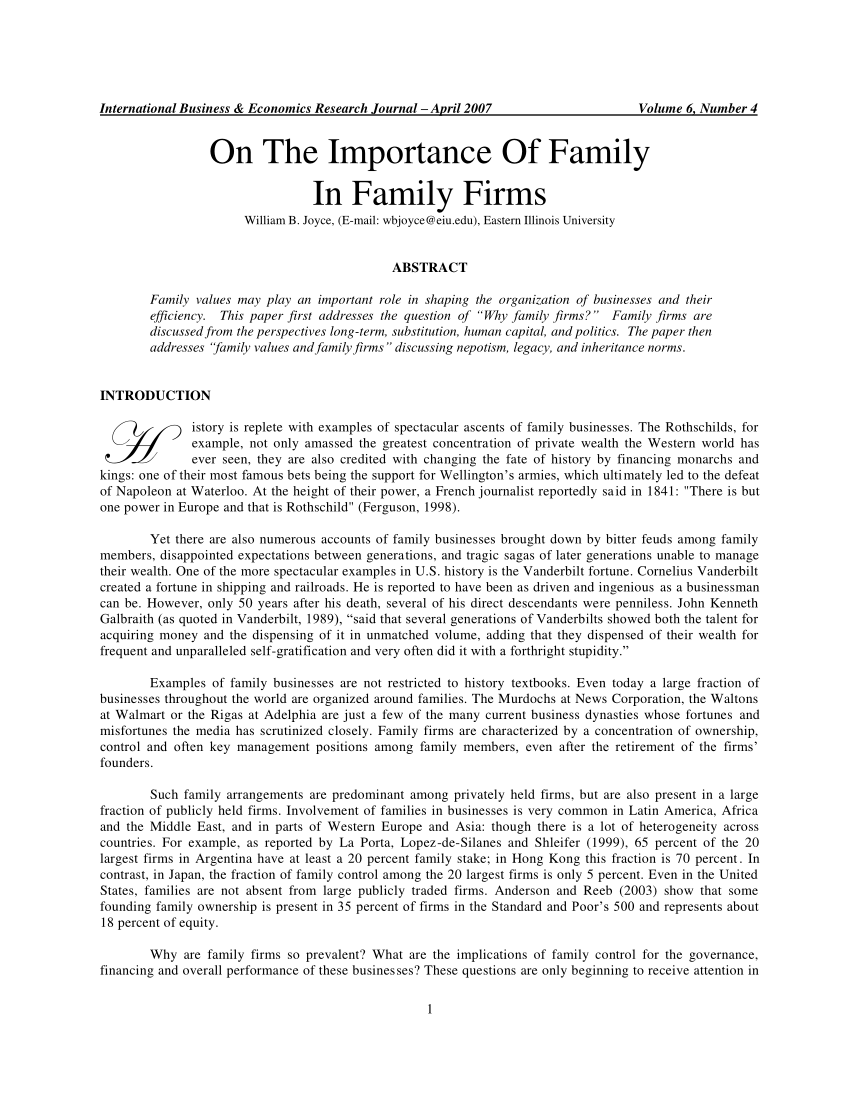 thesis of family firms