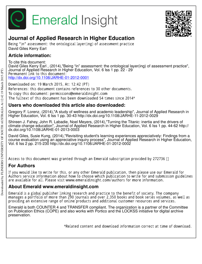 Pdf An Other Look At Assessment Assessment In Learning