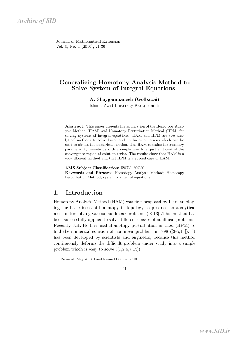 thesis on homotopy analysis method