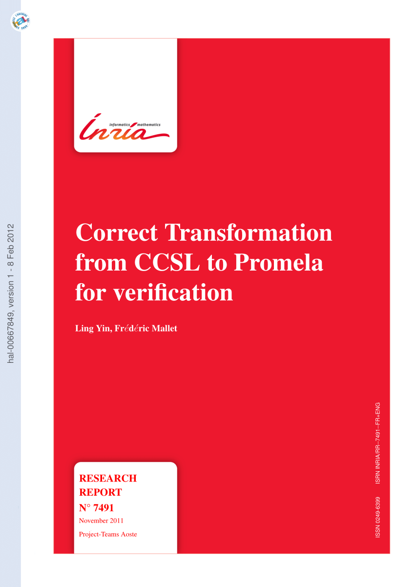 (PDF) Correct Transformation from CCSL to Promela for verification