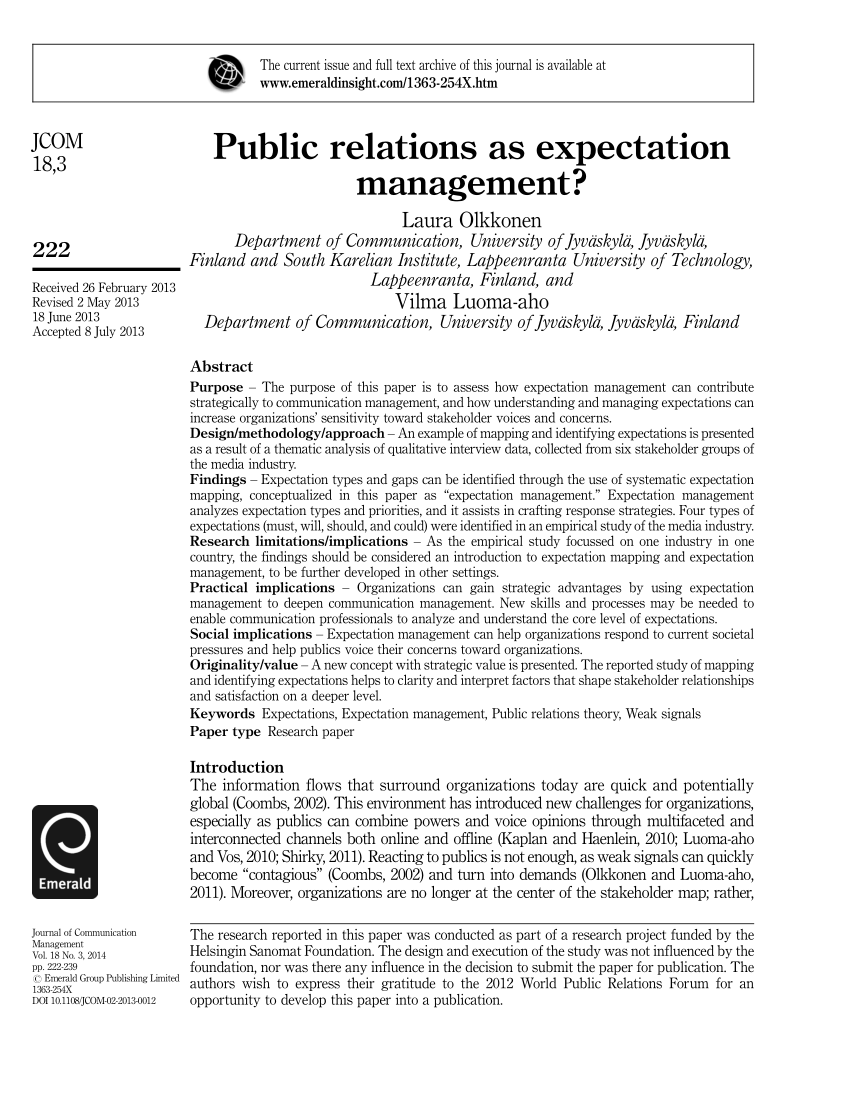 research paper on public relations pdf