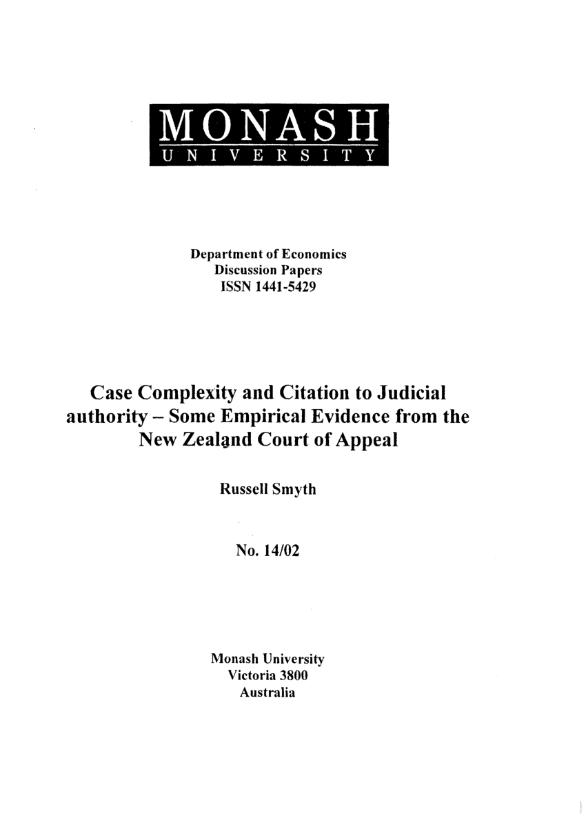 (PDF) Case Complexity and Citation of Judicial Authority - Some ...
