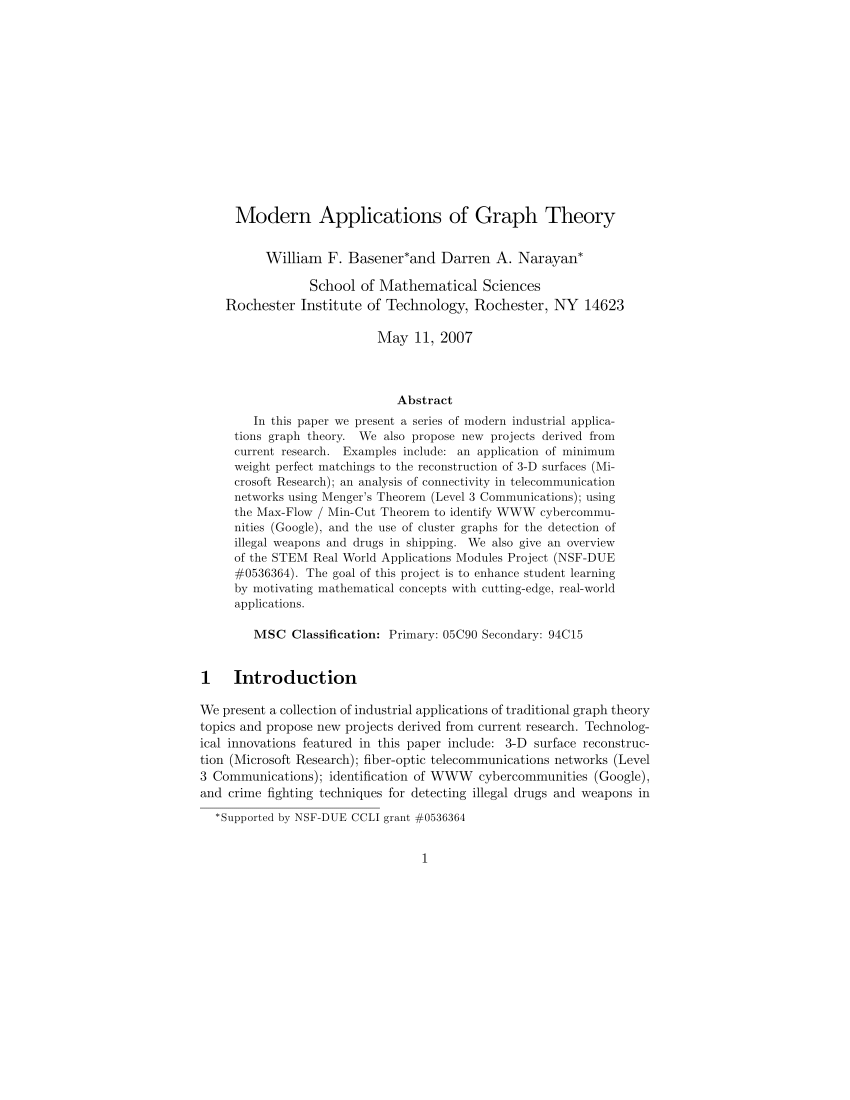 recent research papers on graph theory