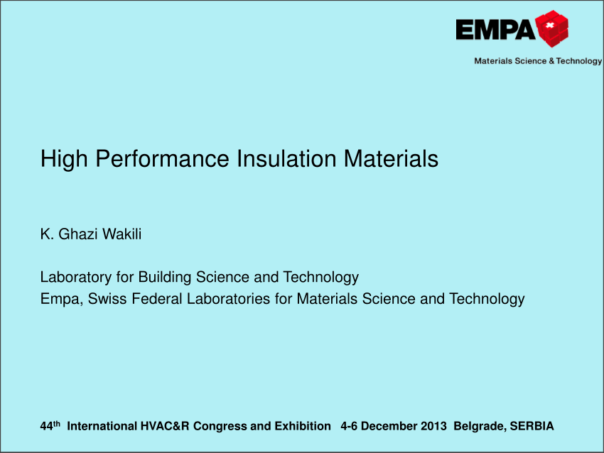 (PDF) High Performance Insulation Materials