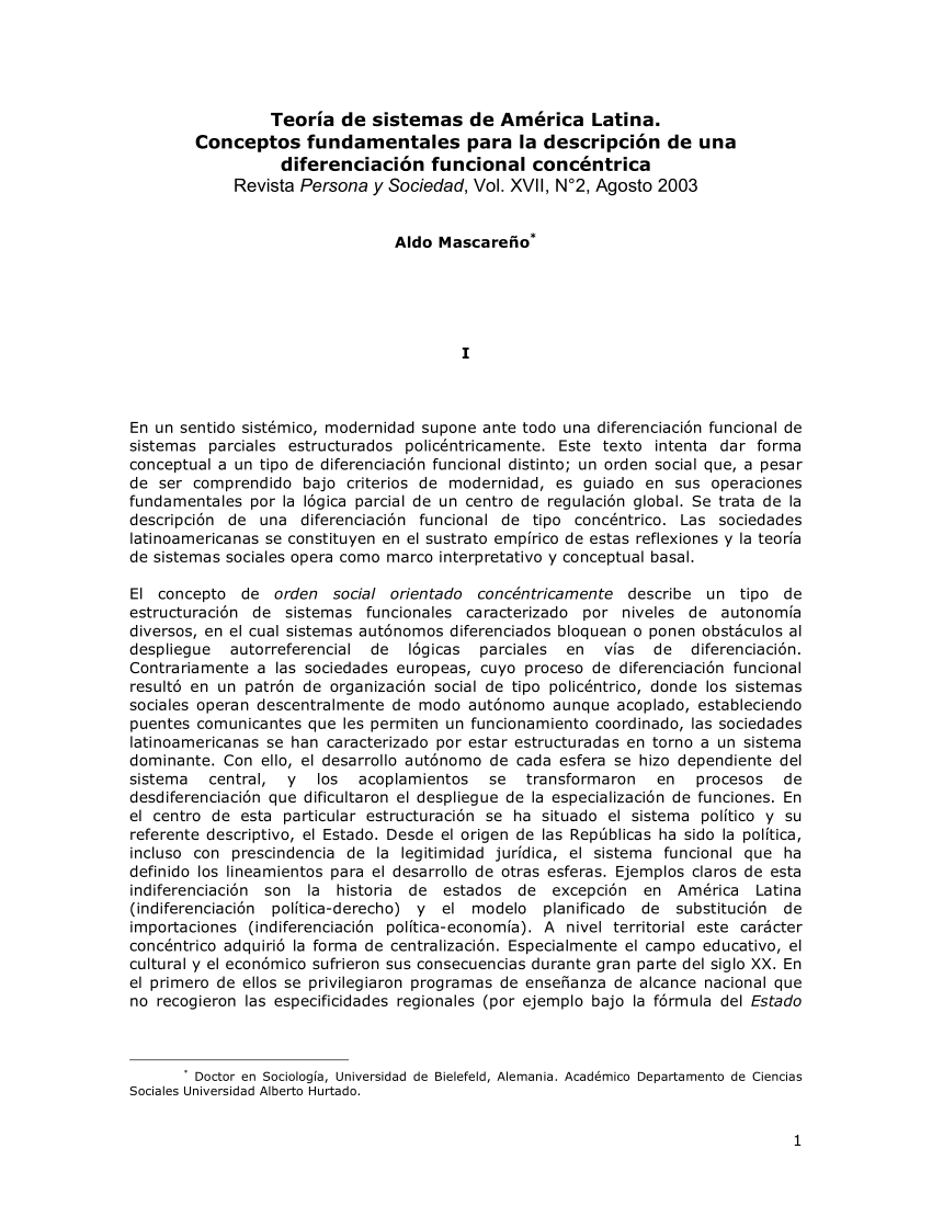 (PDF) Mascareño, A. (2003): Teoría de sistemas de América Latina ...