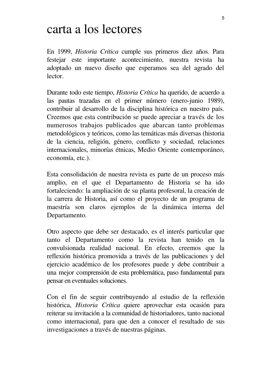 Pdf Carta A Los Lectores