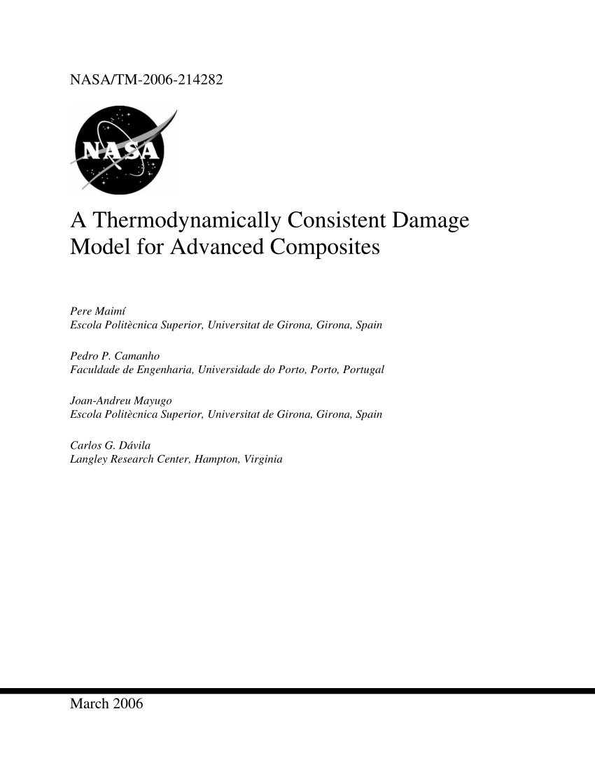 PDF) A Thermodynamically Consistent Damage Model for Advanced ...