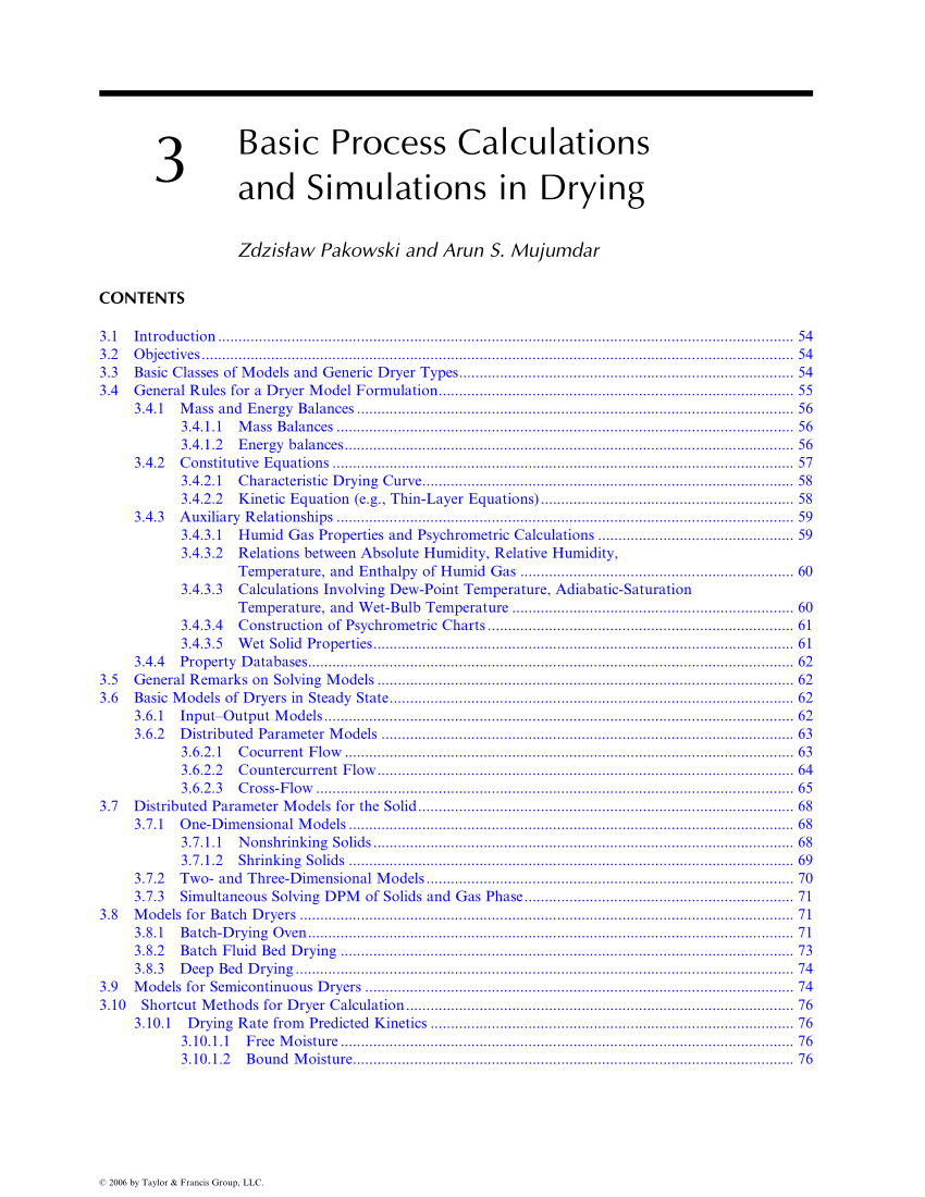Pdf Basic Process Calculations And Simulations In Drying